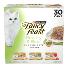 Purina Fancy Feast Classic Pate Food, Wet Cat Food, Poultry & Beef, 3 oz Cans (30 Pack)