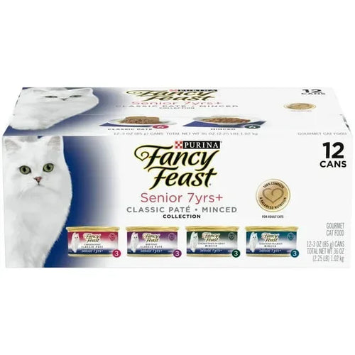 Purina Fancy Feast Senior Classic Pate Wet Cat Food, Minced Collection ...