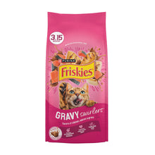 Purina Friskies Gravy Swirlers Dry Cat Food Flavors of Chicken, Salmon and Gravy, 3.15 lb. Bag