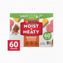 Purina Moist & Meaty Burger with Cheddar Cheese Flavor, Adult Dog Food, 6 oz., 60 ct. - Brands For Less USA