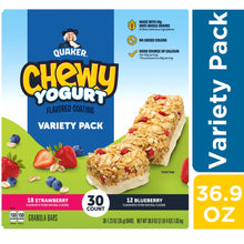 Quaker Chewy Granola Bars with Flavored Yogurt Coating, Variety Pack, 30 ct