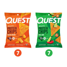 Quest Tortilla Style 18-20g Protein Chip Variety Pack, Chili Lime and Nacho Cheese 14 ct.