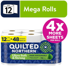 Quilted Northern Ultra Soft & Strong 2-Ply Toilet Paper, 12 Mega Rolls, 295 Sheets Per Roll - Brands For Less USA