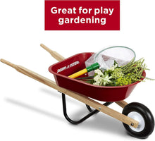 RadioFlyerClassicKidsWheelbarrow_ForKids3_SeamlessSteelTraywithNo-ScratchEdges_RealWoodenHandles_DurableFrontWheel_SteelUndercarriage_25lbCapacity_GardenToyforChildren1 - Brands For Less USA