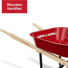RadioFlyerClassicKidsWheelbarrow_ForKids3_SeamlessSteelTraywithNo-ScratchEdges_RealWoodenHandles_DurableFrontWheel_SteelUndercarriage_25lbCapacity_GardenToyforChildren3 - Brands For Less USA