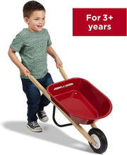 RadioFlyerClassicKidsWheelbarrow_ForKids3_SeamlessSteelTraywithNo-ScratchEdges_RealWoodenHandles_DurableFrontWheel_SteelUndercarriage_25lbCapacity_GardenToyforChildren4 - Brands For Less USA