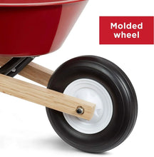 RadioFlyerClassicKidsWheelbarrow_ForKids3_SeamlessSteelTraywithNo-ScratchEdges_RealWoodenHandles_DurableFrontWheel_SteelUndercarriage_25lbCapacity_GardenToyforChildren5 - Brands For Less USA