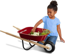 RadioFlyerClassicKidsWheelbarrow_ForKids3_SeamlessSteelTraywithNo-ScratchEdges_RealWoodenHandles_DurableFrontWheel_SteelUndercarriage_25lbCapacity_GardenToyforChildren6 - Brands For Less USA