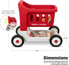 RadioFlyerScan_SortShoppingCart_Red_forKids1_InteractiveBabyWalkerwithLights_AdjustableSound_Includes6PlayFoodItems_AdjustableHeightBabyPushWalker_forIndoorPlay2 - Brands For Less USA
