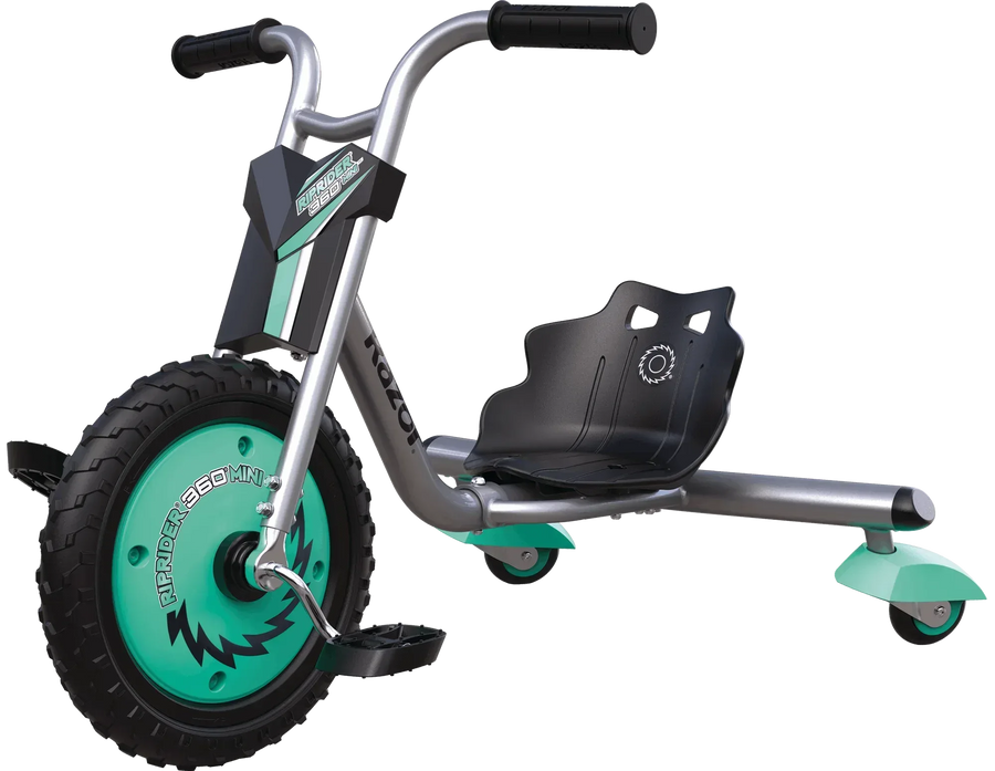 Razor RipRider 360 Mini - Teal, 360 Degrees Caster Tricycle, Easy Drif ...