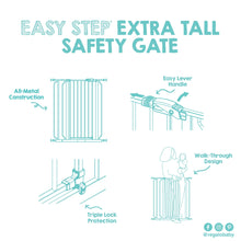 Regalo Easy Step Extra Tall Walk Thru Baby Safety Gate, Fits Openings 29-36.5 Inches, Black
