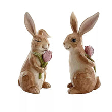ResinBunnyWithFlowerDecor2pk.1 - Brands For Less USA