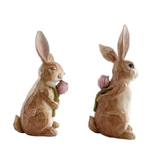 ResinBunnyWithFlowerDecor2pk.4 - Brands For Less USA