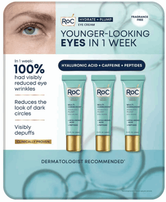 RoC Hydrate and Plump Eye Cream, 0.6 oz, 3-pack