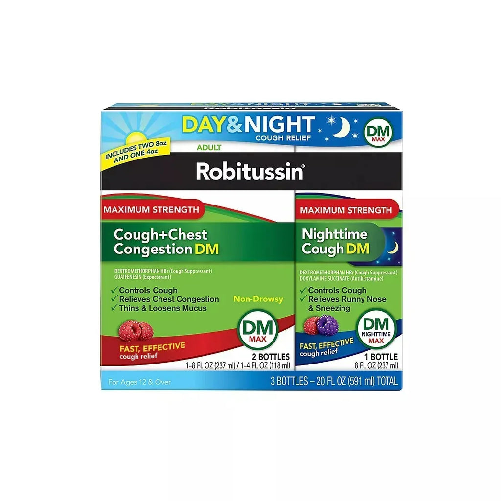 Str Brand Robitussin DM Max Cough Plus Chest Congestion & Robitussin Maximum Str ...