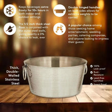 SKI30QuartHammeredDoubleWalledStainlessSteelBeverageTub2 - Brands For Less USA