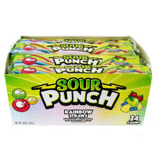 Pajitas arcoíris SOUR PUNCH, caramelo masticable, 2 oz, 24 unidades.