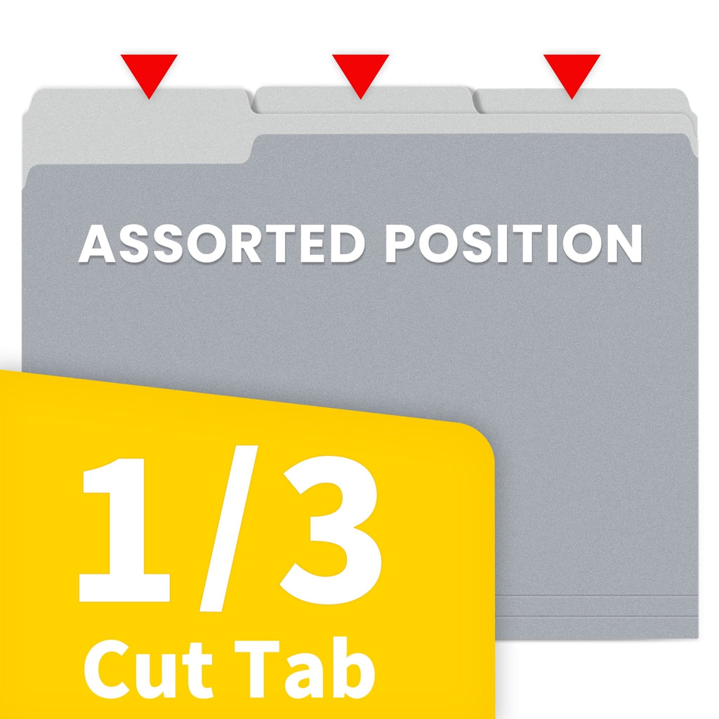Office Files Less SUNEE File Folders, 30 pack Manilla Folders 8.5 x 11, 1/3 Cut Tab for ...