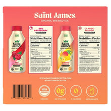 Saint James Organic Brewed Tea, Variety Pack, 16 fl oz, 15-count