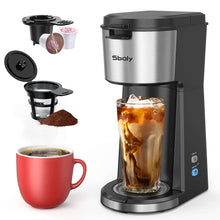Sboly Iced Coffee Maker, Hot and Cold Coffee Maker Single Serve Coffee Maker for K Cup & Ground Coffee, with Descaling Reminder and Self Cleaning