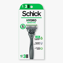 Schick Hydro Sensitive 5 Blade Razor for Men, 1 Razor Handle with 3 Refills
