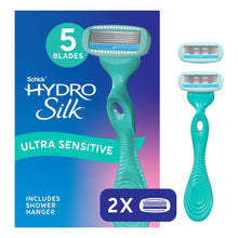 Schick Hydro Silk Sensitive Care Women's Razor - 1 Razor Handle Plus 2 Refill Razor Blades and 1 Bonus Dermaplane Touch-Up (Pack of 1)