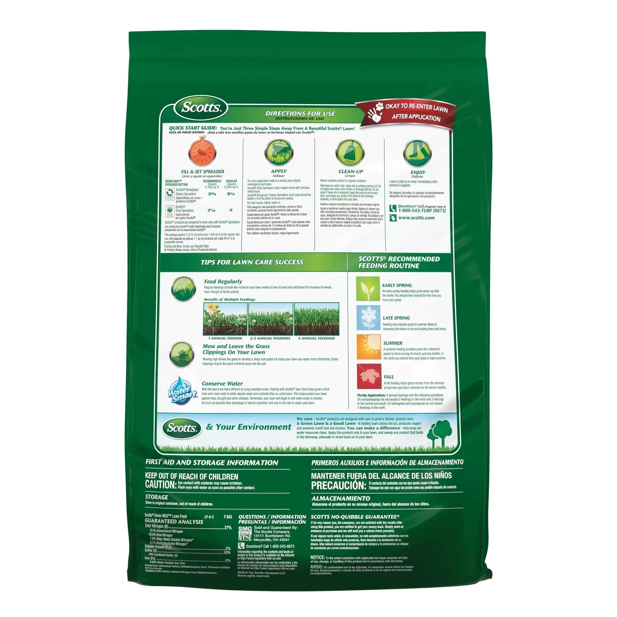 Scotts Green Max Lawn Food, Fertilizer Plus Iron Supplement– Brands For ...