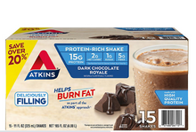 Atkins 15g Keto Protein Shake, Dark Chocolate Royale  11 fl. oz., 15 pk .