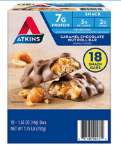 Atkins Caramel Chocolate Nut Roll Snack Bar 18 ct.