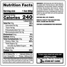 Atkins Chocolate Peanut Butter Meal Bars, High Fiber,  16g of Protein (15 ct.)