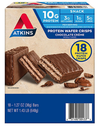 Atkins Protein Wafer Crisps, Chocolate Creme  18 ct.