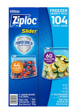 "Ziploc Slider Freezer Gallon & Quart Bags with Power Shield Technology,  104 ct."