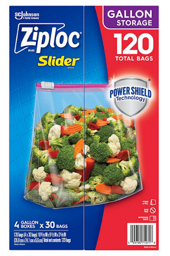 Ziploc Storage Slider Gallon Bags, 120 ct.