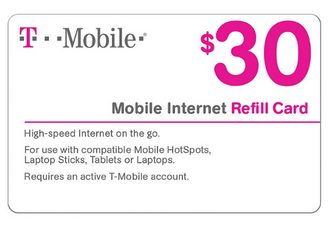 T-Mobile Prepaid Mobile Internet Email Delivery Phone Card, $30