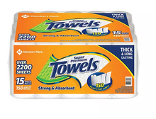 Member's Mark Super Premium 2-Ply Select & Tear Paper Towels 150 sheets/roll, 15 rolls