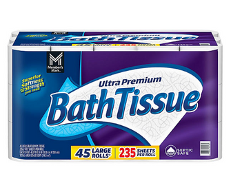 Member's Mark Ultra Premium Soft and Strong Bath Tissue, 2-Ply Large Roll Toilet Paper (235 sheets, 45 rolls)