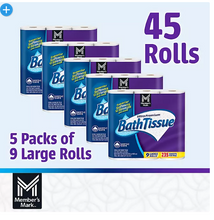 Member's Mark Ultra Premium Soft and Strong Bath Tissue, 2-Ply Large Roll Toilet Paper (235 sheets, 45 rolls)