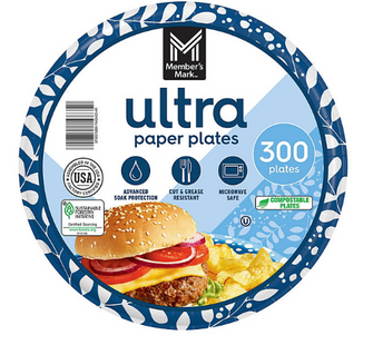 Member's Mark Ultra Lunch Paper Plates, 8.5", 300 ct.