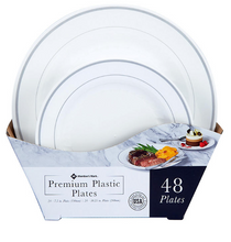 Member's Mark Premium Plastic Heavyweight Plates, Combo Pack 48 ct.