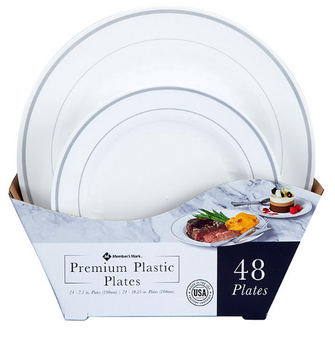 Member's Mark Premium Plastic Heavyweight Plates, Combo Pack 48 ct.