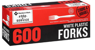 Member's Mark White Plastic Forks, Heavyweight (600 ct.)