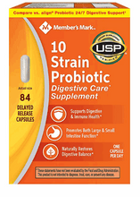 Member's Mark 10-Strain Probiotic Digestive Care Supplement Capsules, 84 ct.