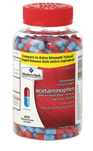 Member's Mark Extra Strength Acetaminophen, 500 mg, 400 ct.