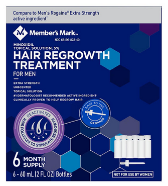 Member's Mark Minoxidil 5%, Hair Regrowth Treatment for Men, 2 oz., 6 ct.