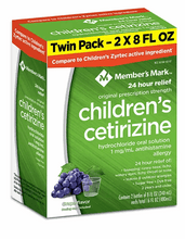 Member's Mark Children's Cetirizine Allergy Relief Oral Solution, Sugar-Free Grape Flavor