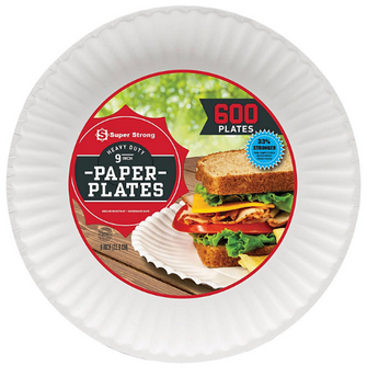 Super Strong Heavy-Duty Paper Plates, 9", 600 ct.