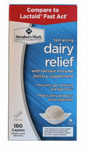 Member's Mark Fast-Acting Dairy Relief Caplets, 180 ct.