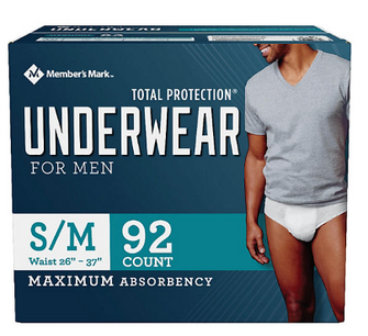 Member's Mark Total Protection Incontinence Underwear for Men - Choose Your Size