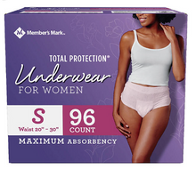 Member's Mark Total Protection Incontinence Underwear for Women - Choose Your Size