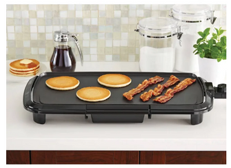 Mainstays Dishwasher-Safe 20" Black Griddle with Adjustable Temperature Control